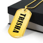 Trisha v01 - 18k Gold Finished Luxury Dog Tag Necklace
