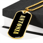 Antonia v02 - 18k Gold Finished Luxury Dog Tag Necklace
