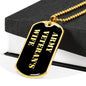 Army Veteran's Wife v2 - 18k Gold Finished Luxury Dog Tag Necklace