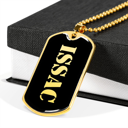 Issac v2 - 18k Gold Finished Luxury Dog Tag Necklace