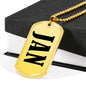 Jan v01 - 18k Gold Finished Luxury Dog Tag Necklace