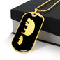 Mama Hippo With 1 Calf v2 - 18k Gold Finished Luxury Dog Tag Necklace