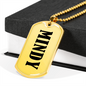 Mindy v01 - 18k Gold Finished Luxury Dog Tag Necklace