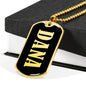 Dana v02 - 18k Gold Finished Luxury Dog Tag Necklace