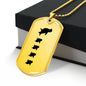 Mama Penguin With 4 Chicks - 18k Gold Finished Luxury Dog Tag Necklace