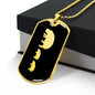 Mama Hippo With 2 Calves v2 - 18k Gold Finished Luxury Dog Tag Necklace