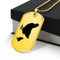 Mama Chicken With 1 Chick - 18k Gold Finished Luxury Dog Tag Necklace