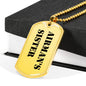 Airman's Sister - 18k Gold Finished Luxury Dog Tag Necklace