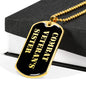 Combat Veteran's Sister v2 - 18k Gold Finished Luxury Dog Tag Necklace