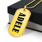 Adele v01 - 18k Gold Finished Luxury Dog Tag Necklace