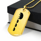 Mama Hippo With 3 Calves - 18k Gold Finished Luxury Dog Tag Necklace