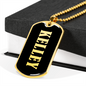 Kelley v02 - 18k Gold Finished Luxury Dog Tag Necklace