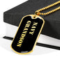 Navy Grandson v2 - 18k Gold Finished Luxury Dog Tag Necklace