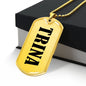Trina v01 - 18k Gold Finished Luxury Dog Tag Necklace