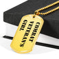 Combat Veteran's Girl - 18k Gold Finished Luxury Dog Tag Necklace