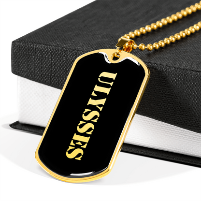 Ulysses v2 - 18k Gold Finished Luxury Dog Tag Necklace