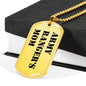 Army Ranger's Mom - 18k Gold Finished Luxury Dog Tag Necklace