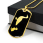 Mama Duck With 1 Duckling v2 - 18k Gold Finished Luxury Dog Tag Necklace