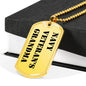 Navy Veteran's Grandma - 18k Gold Finished Luxury Dog Tag Necklace