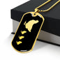 Mama Chicken With 3 Chicks v2 - 18k Gold Finished Luxury Dog Tag Necklace
