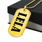 Lela v01 - 18k Gold Finished Luxury Dog Tag Necklace