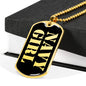 Navy Girl v2 - 18k Gold Finished Luxury Dog Tag Necklace