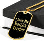 Love My Scottish Terrier v2 - 18k Gold Finished Luxury Dog Tag Necklace