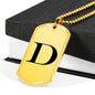 Initial D v1a - 18k Gold Finished Luxury Dog Tag Necklace