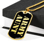 Army Aunt v2 - 18k Gold Finished Luxury Dog Tag Necklace