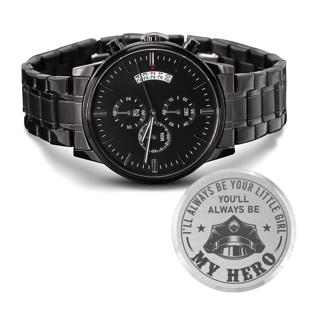 My Hero (Police Officer) - Black Chronograph Watch