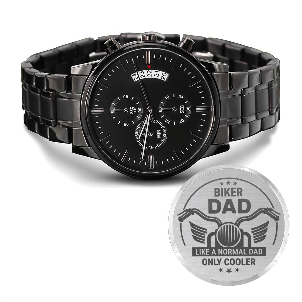 Biker Dad - Black Chronograph Watch
