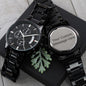 Custom Text Black Chronograph Watch