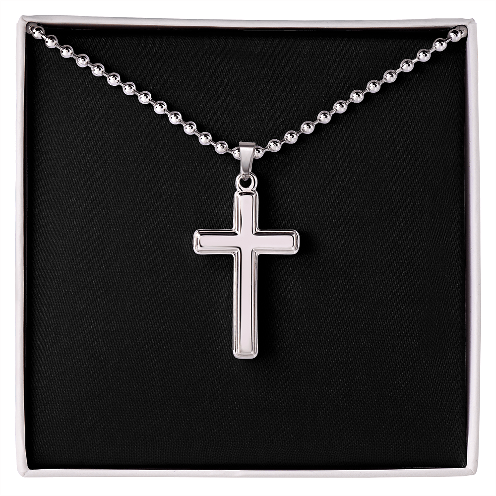 Stainless Steel Ball Chain Cross Necklace v2