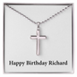 Happy Birthday Richard - Stainless Steel Ball Chain Cross Necklace
