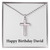 Happy Birthday David - Stainless Steel Ball Chain Cross Necklace