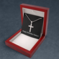 Happy Birthday Robert v2 - Stainless Steel Ball Chain Cross Necklace With Mahogany Style Luxury Box
