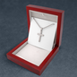 Stainless Steel Ball Chain Cross Necklace With Mahogany Style Luxury Box