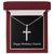 Happy Birthday Charles v2 - Stainless Steel Ball Chain Cross Necklace With Mahogany Style Luxury Box