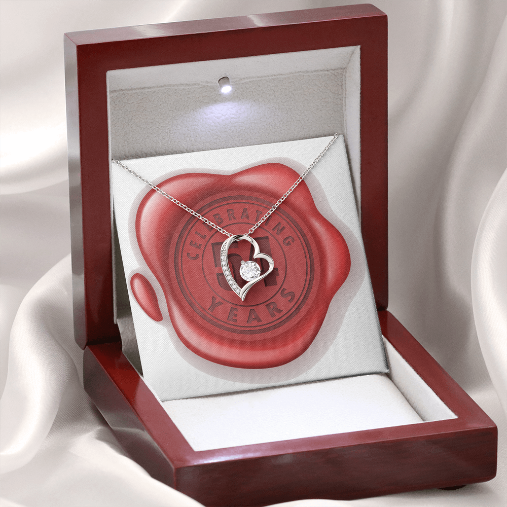Celebrating 54 Years Anniversary - Forever Love Necklace With Mahogany Style Luxury Box