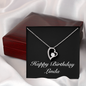 Happy Birthday Linda v2 - Forever Love Necklace With Mahogany Style Luxury Box