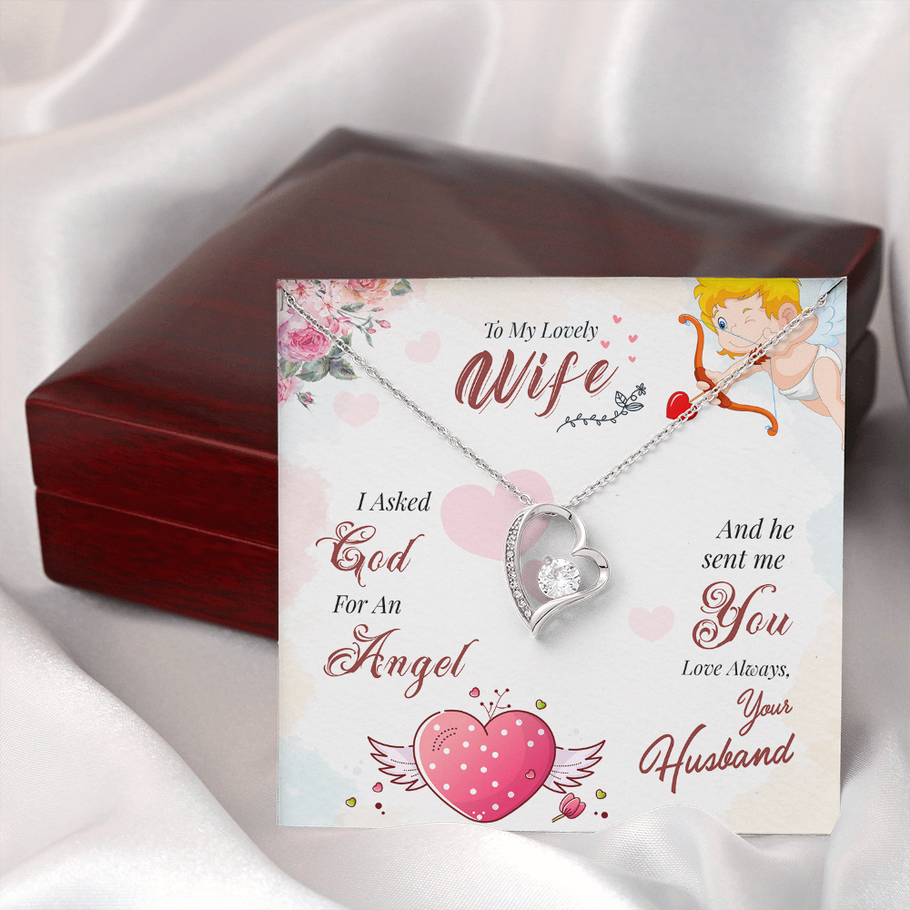 012 To My Lovely Wife - Forever Love Necklace With Mahogany Style Luxury Box