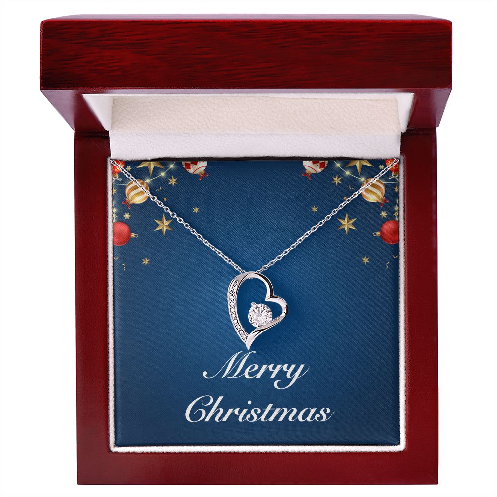 Merry Christmas v01 - Forever Love Necklace With Mahogany Style Luxury Box