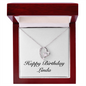 Happy Birthday Linda - Forever Love Necklace With Mahogany Style Luxury Box