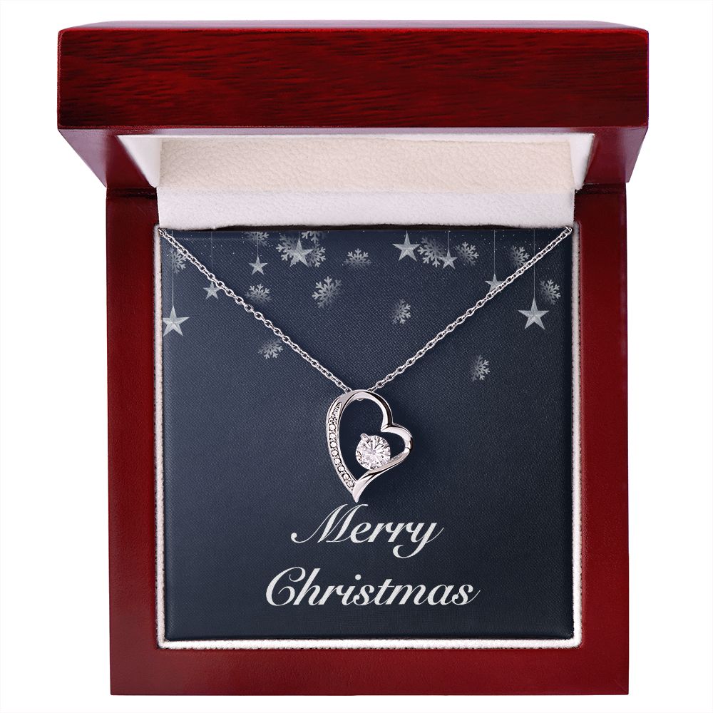 Merry Christmas v04 - Forever Love Necklace With Mahogany Style Luxury Box