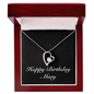 Happy Birthday Mary v2 - Forever Love Necklace With Mahogany Style Luxury Box