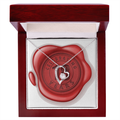 Celebrating 18 Years Anniversary - Forever Love Necklace With Mahogany Style Luxury Box