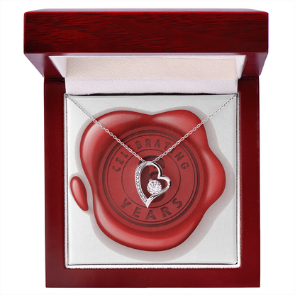 Celebrating 06 Years Anniversary - Forever Love Necklace With Mahogany Style Luxury Box