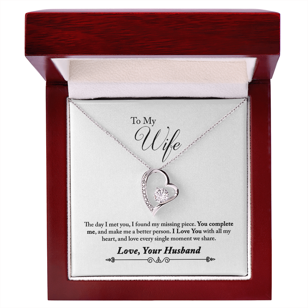 010 To My Wife - Forever Love Necklace With Mahogany Style Luxury Box