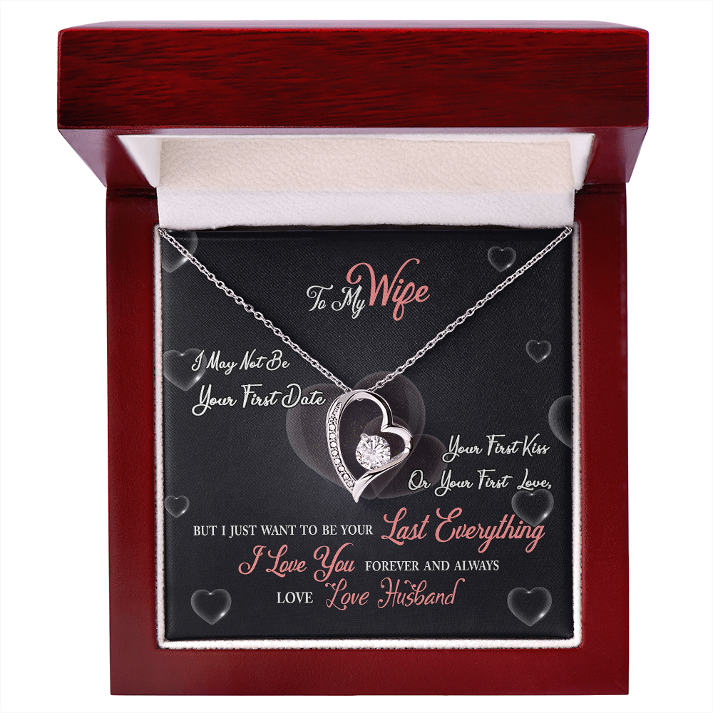 017 To My Wife - Forever Love Necklace With Mahogany Style Luxury Box