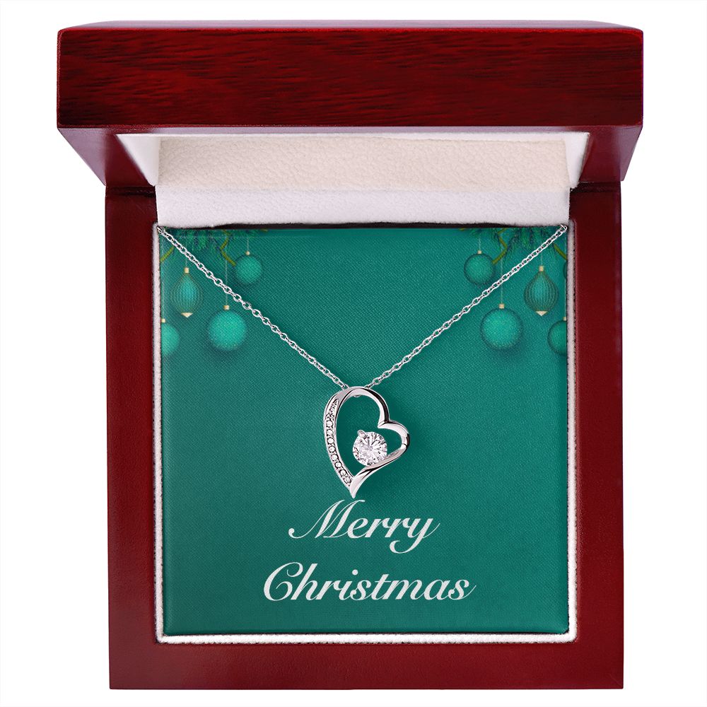Merry Christmas v02 - Forever Love Necklace With Mahogany Style Luxury Box